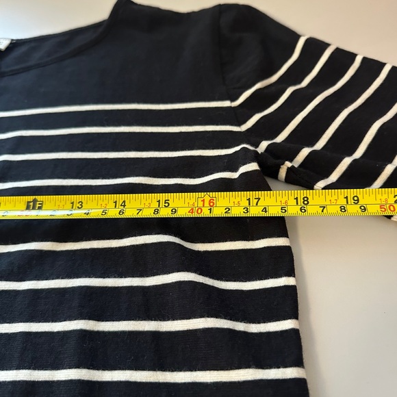 NWT KULE Baha Black and Cream Striped Short Sleeve Top | Size XS - Picture 7 of 9